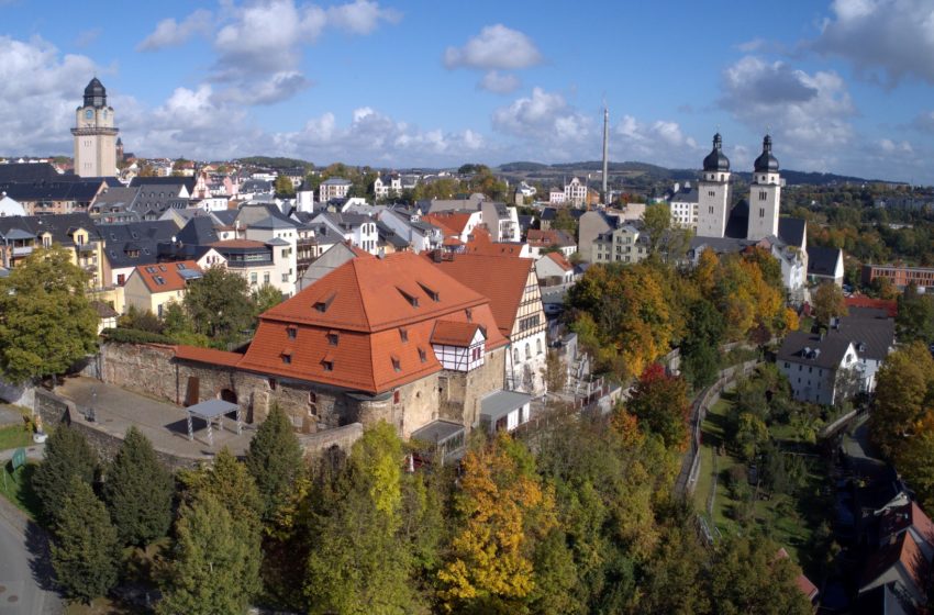 Luftaufnahme der Innenstadt von Plauen. Foto: Martin Reißmann