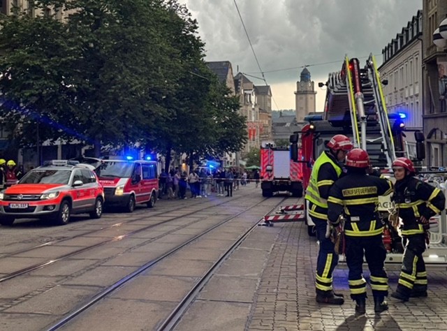 Feuerwehreinsatz in Plauener Innenstadt. Foto: FFW Plauen-Großfriesen