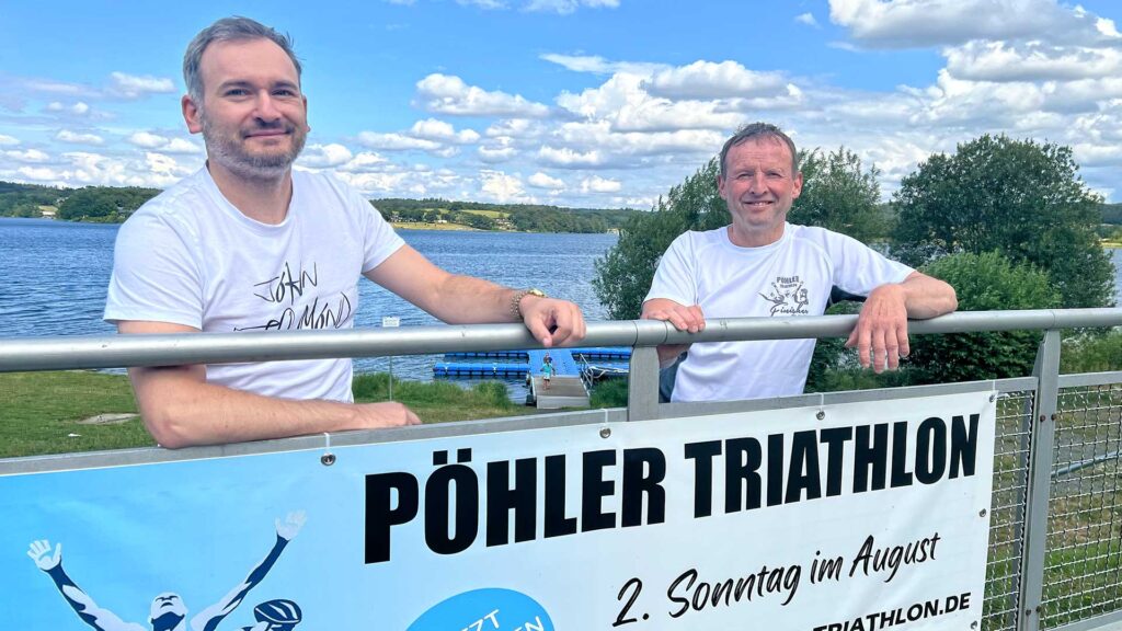 Stephan Förster und Jörg-Schwerdt vom Pöhler Triathlon. Foto: S. Höfer