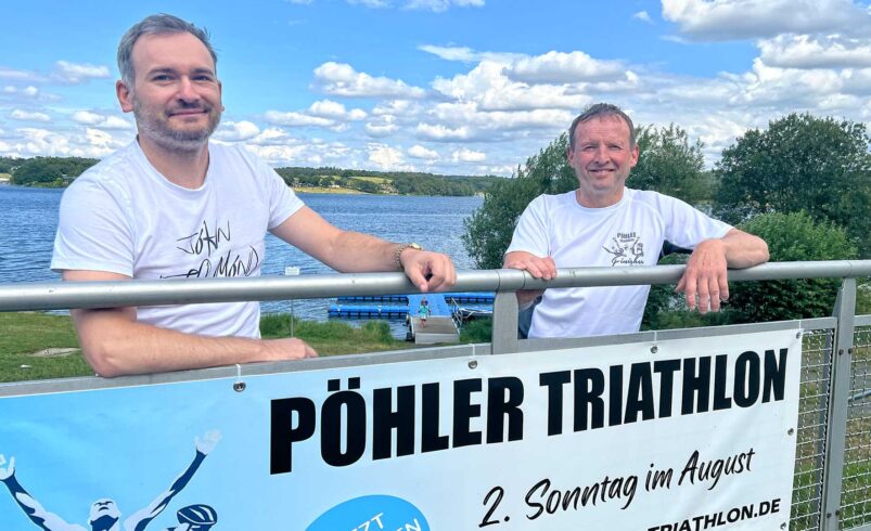 Stephan Förster und Jörg-Schwerdt vom Pöhler Triathlon. Foto: S. Höfer