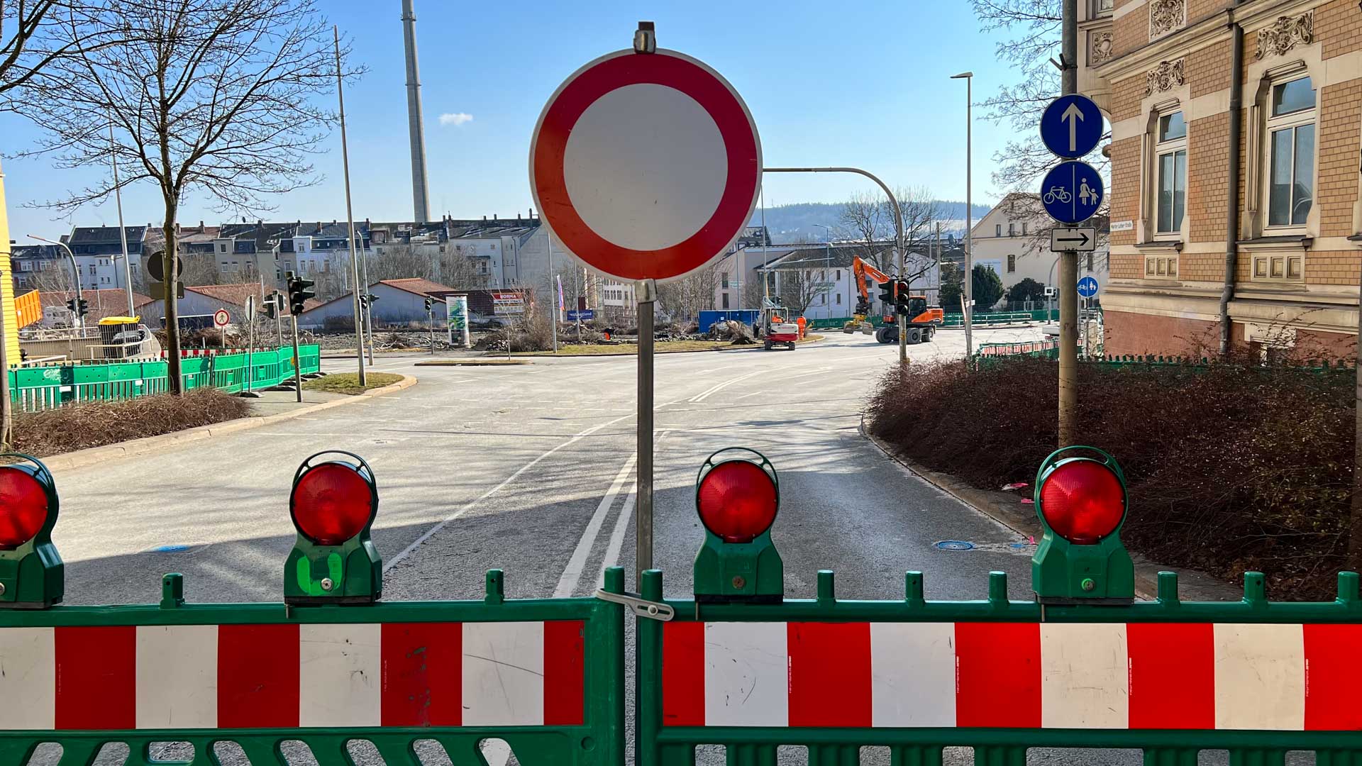 Baubeginn für Kreisverkehr an der S 297. Foto: S. Höfer